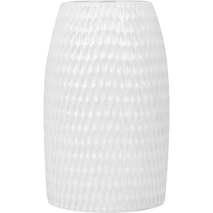 Dekovase LINZI 25 cm Steinzeug Weiß