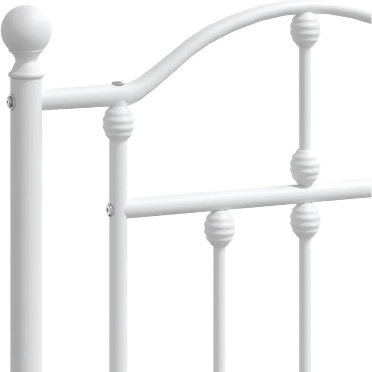 vidaXL Bettgestell mit Kopfteil Metall Weiß 193x203 cm 353494 – Bild 7