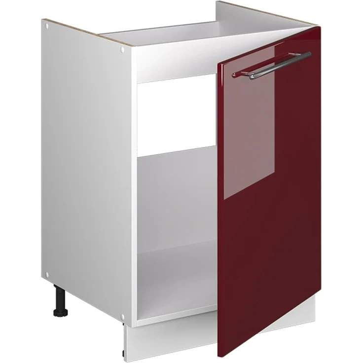 Spülenunterschrank Fame-Line Bordeaux Hochglanz/Weiß 60 cm Vicco – Bild 6