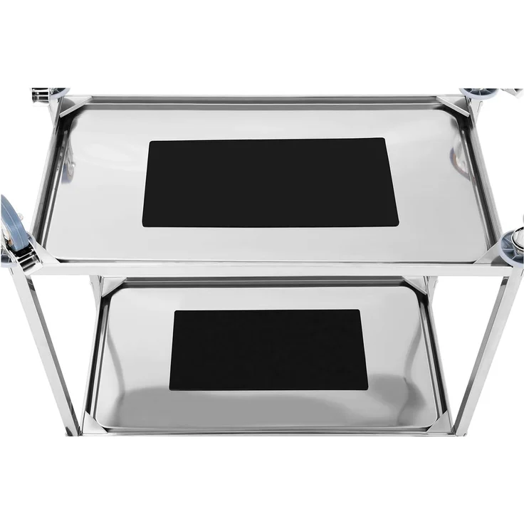 Royal Catering Servierwagen 2 Borde Edelstahl Teewagen Küchenwagen Gastro 4 Räder bis 160 KG – Bild 2