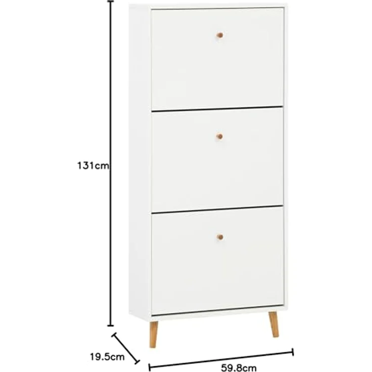 Schildmeyer Schuhschrank Bjarne, Breite 59 Griffe und Möbelfüße aus Massivholz – Bild 4
