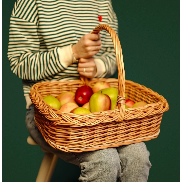 Creative Home Tablett Weidentablett Korbtablett mit Henkel, Boden aus unbehandeltem – Bild 7