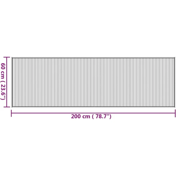 vidaXL Teppich Rechteckig Natur 60x200 cm Bambus 376835 – Bild 8