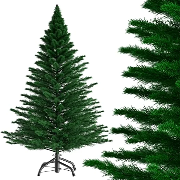 Casaria Künstlicher Weihnachtsbaum, 140cm dichte Spitzen naturgetreu Metallständer Schnellaufbau flammfest – Bild 2