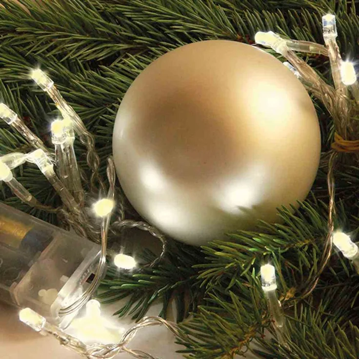 LED-Micro-Kette mit Timer 30er innen warmweiß für 4 x AA