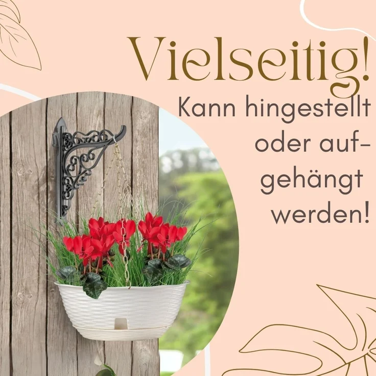 GarPet Blumenampel 2x Blumenampel Blumentopf hängend Hängeampel inkl. Kette Wandhalterung – Bild 5