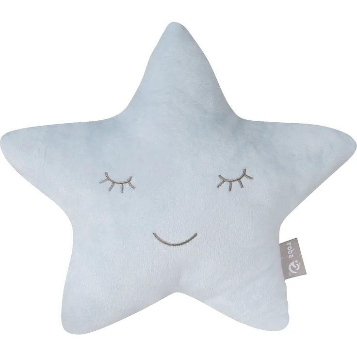 roba Kuschelkissen 'roba Style' - Flauschiges Dekokissen in Stern-Form - Hellblau