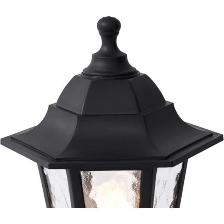 Qazqa Gartenleuchte New haven hammered, ohne Leuchtmittel, Warmweiß, QAZQA Laterne außen, e27, Schwarz, Kunststoff, classic-antique – Bild 5