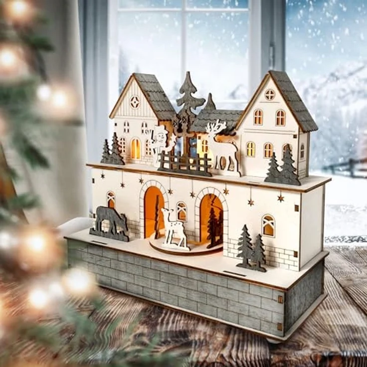 HTI-Living mit beweglichen Figuren Beleuchtete Weihnachtsszene – Bild 2