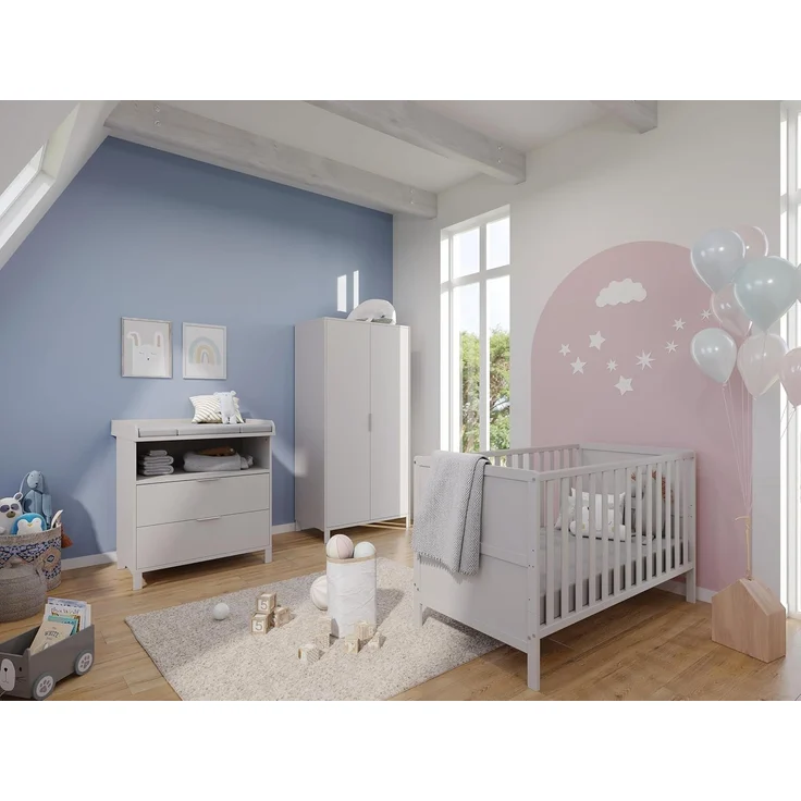 Germania Kleiderschrank 7013-572 GW-Alkmaar, in Kaschmir, gedämpfte Türen mit Soft-Close, 89 x 180 x 54 cm (BxHxT) – Bild 2