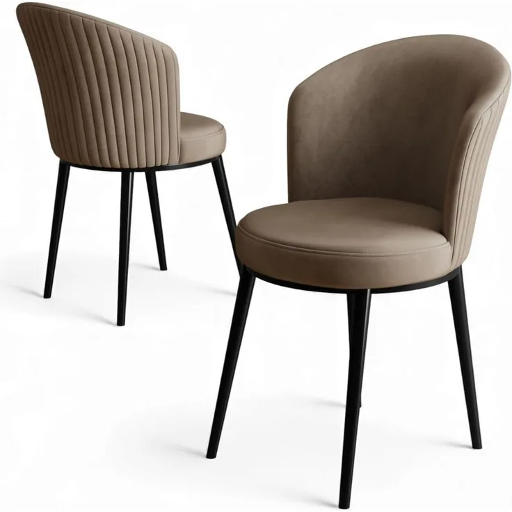 Skye Decor 'Risa - Cappuccino, Black' Stuhlset (6-teilig), Cappuccino / Schwarz, 45 x 87 x 41 cm