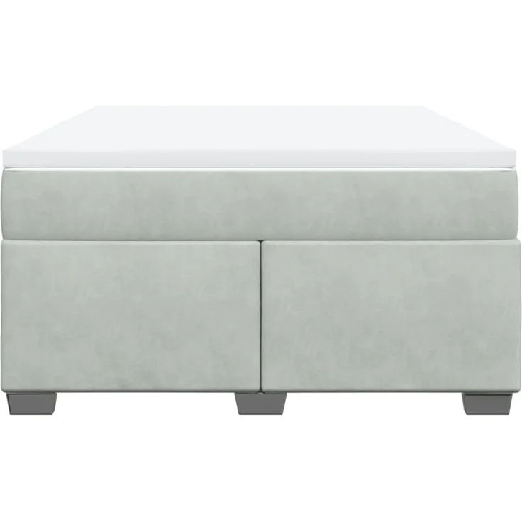 vidaXL Boxspringbett mit Matratze Hellgrau 140x190 cm Samt 3285281 – Bild 4