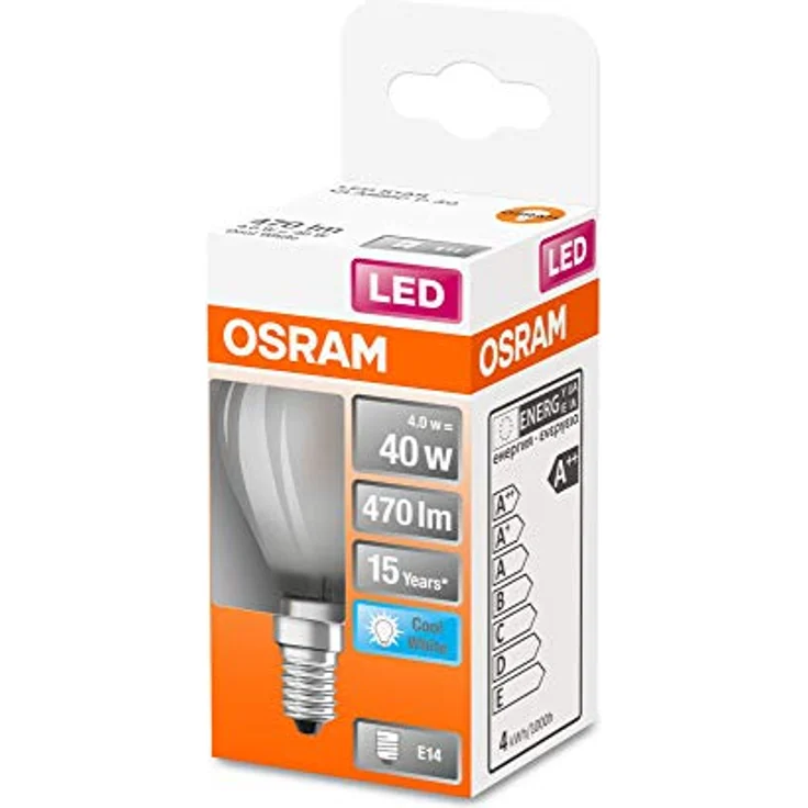 Osram LED-Leuchtmittel E14 Tropfenform 4 W, 470 lm, 4.000 K, smokeyfarben, 7,7 x 4,5 cm – Bild 3