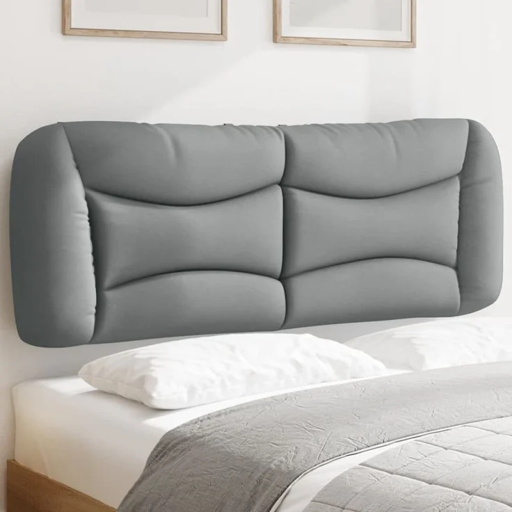 vidaXL Kopfteil-Kissen Hellgrau 120 cm Stoff 374561 – Bild 1