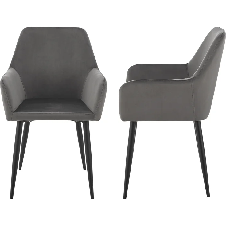 Esszimmerstuhl Hollola 2er Set Dunkelgrau [en. casa] – Bild 2