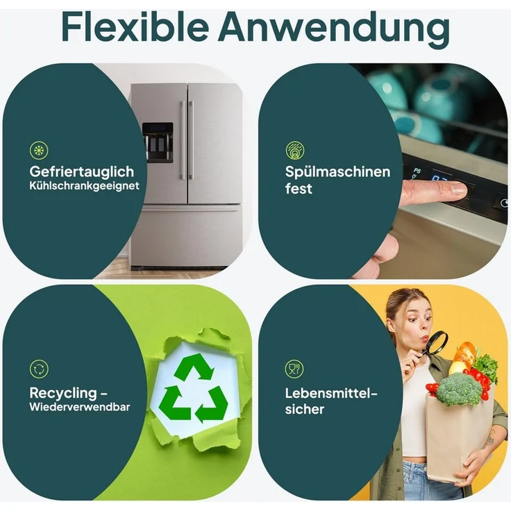 uandu home Frischhaltedose Frischhaltedosen mit Deckel, Mikrowellen Geschirr, BPA Frei Plastikbox, (Set, 3er Set), Vorratsdosen Luftdicht Set, Meal Prep Boxen – Bild 4
