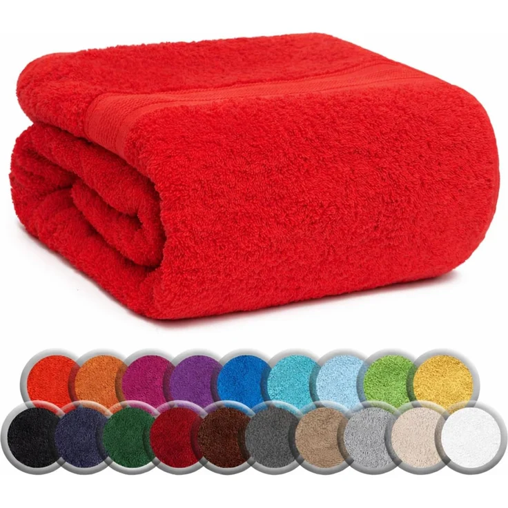 NatureMark SAUNATUCH/Badetuch – Premium Qualität 80x200 cm – Sauna-Handtuch 100% Baumwolle – Farbe: Rot