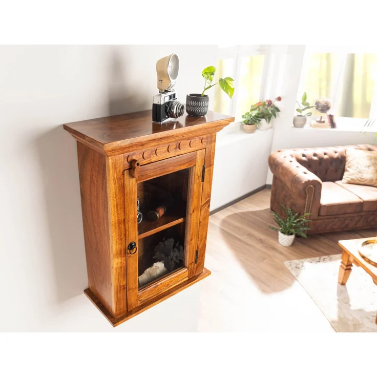 Hängevitrine Akazie 52x24x69 honig lackiert OXFORD #01002 – Bild 2