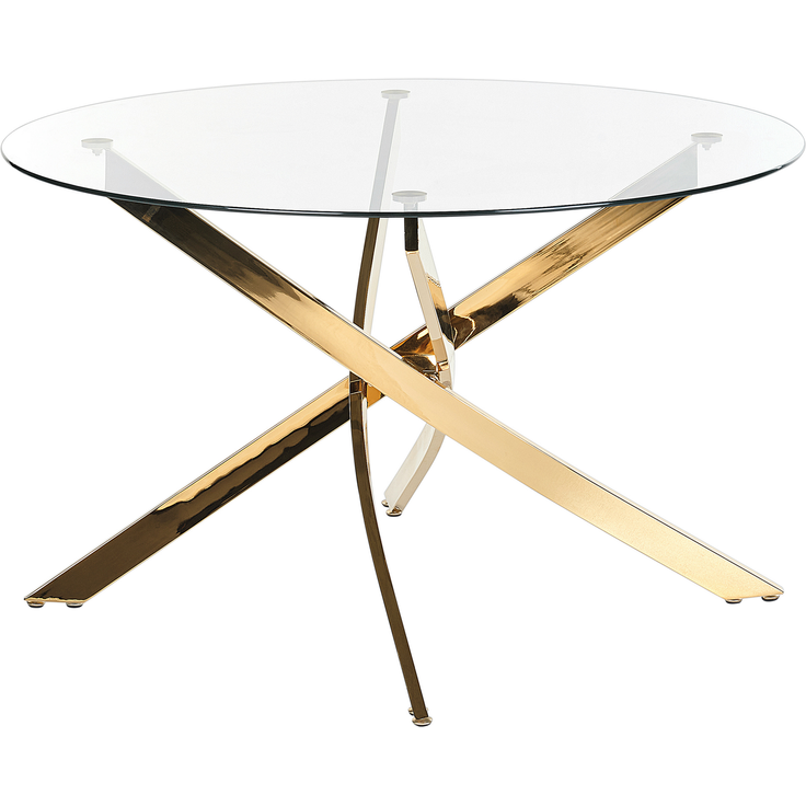 Esstisch MARAMO 120 cm 120 cm Sicherheitsglas Gold