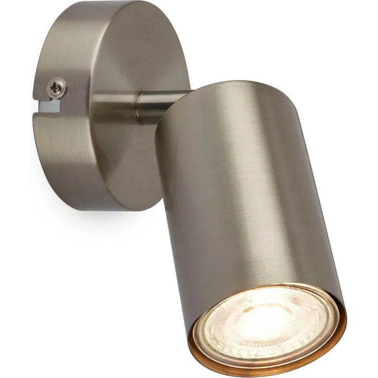 BRILONER - Wandleuchte innen schwenkbar, GU10 Fassung, max. 9 W, Leselampe, Wohnzimmerlampe, Lampe, Wandlampe, Küchenlampe, Flurlampe, Schlafzimmer, Wandbeleuchtung, 8x15,5 cm, Matt-Nickel
