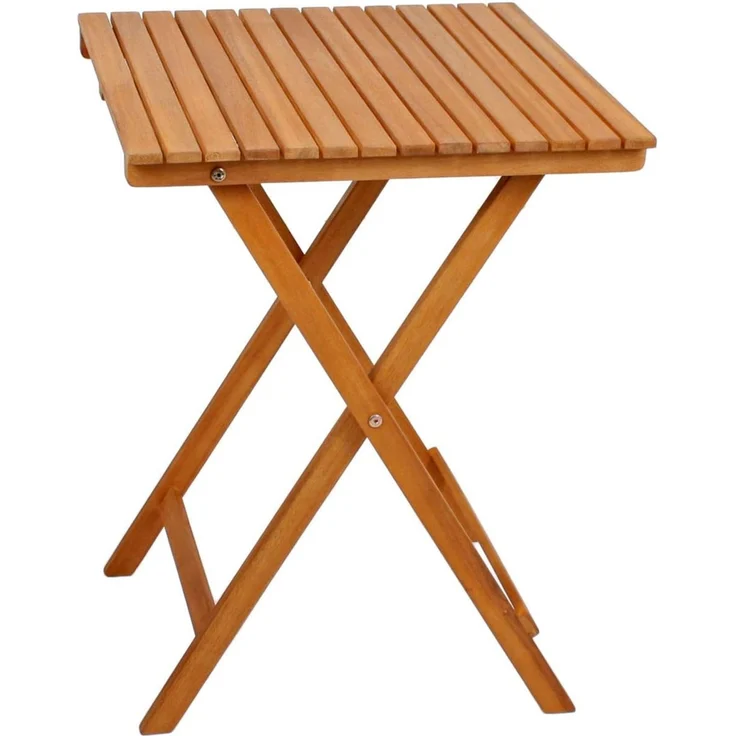 Spetebo Klapptisch Akazienholz Beistelltisch ALAMEDA klappbar - 55 cm (Stück, 1-St, Balkontisch), Holz Garten Balkon Tisch – Bild 1