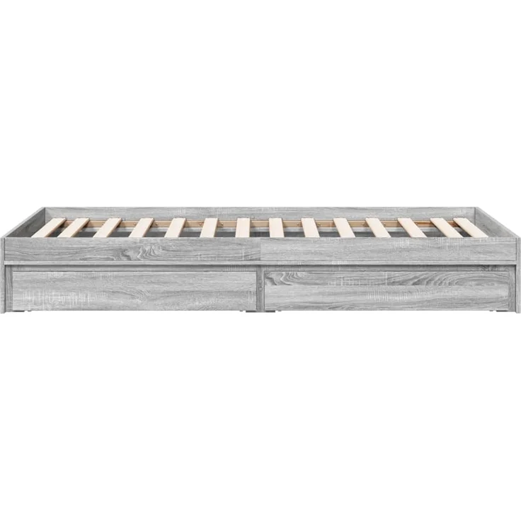 vidaXL Bettgestell mit Schubladen Grau Sonoma 90x190 cm Holzwerkstoff 3280711 – Bild 4