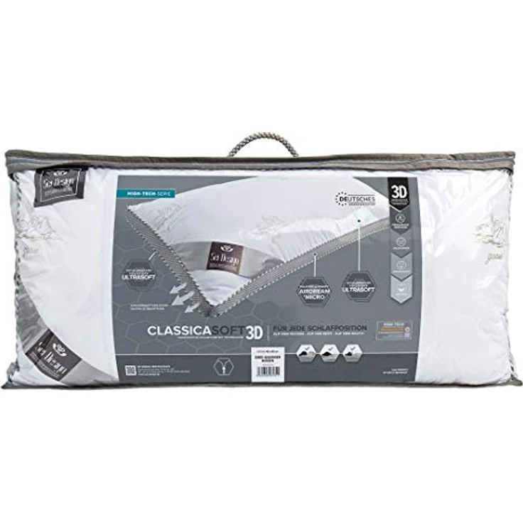 SEI Design Kopfkissen Drei-Kammerkissen Classica Soft 3D 40x80 SWAN Schlafkissen, Füllung: Airdream micro, Bezug: Microfaser, Rückenschläfer, Seitenschläfer, Bauchschläfer, Alternative zu Daunen – Bild 10