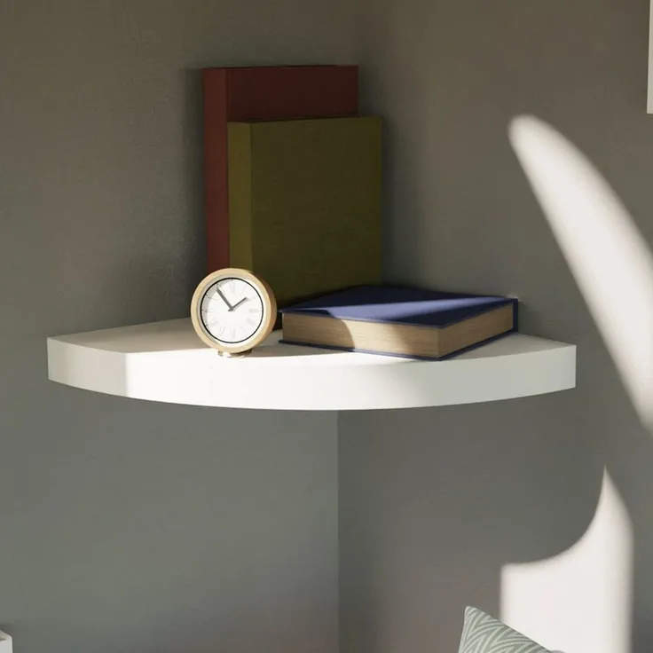 Eckregal Wandregal Bücherregal Schweberegal Weiß Regal MDF 30x30cm