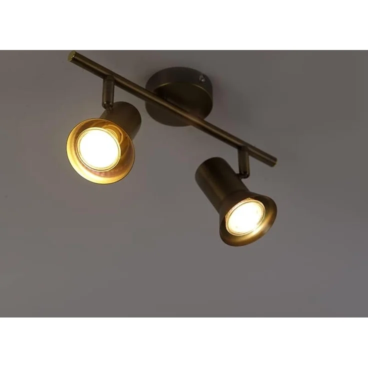 Qazqa LED Aufbaustrahler Karin, ohne Leuchtmittel, GU10, Bronze, Modern, Stahl, 2-flammig – Bild 7