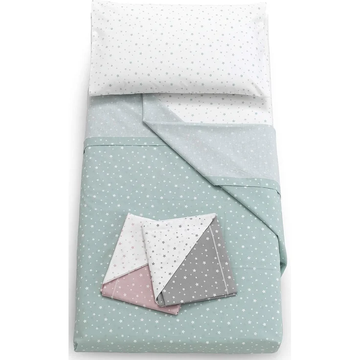 Italbaby 020.1007-003 Bettwäscheset für 3 Teile, grün – Bild 1
