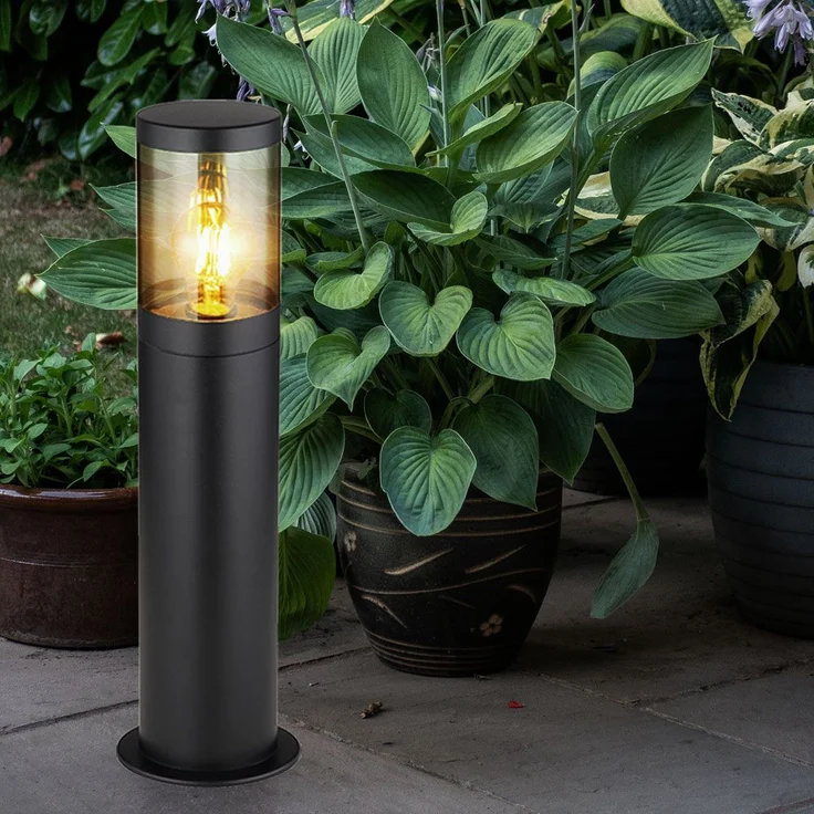 Stehleuchte, Garten, Edelstahl, IP44, rauchig, H 50cm – Bild 6