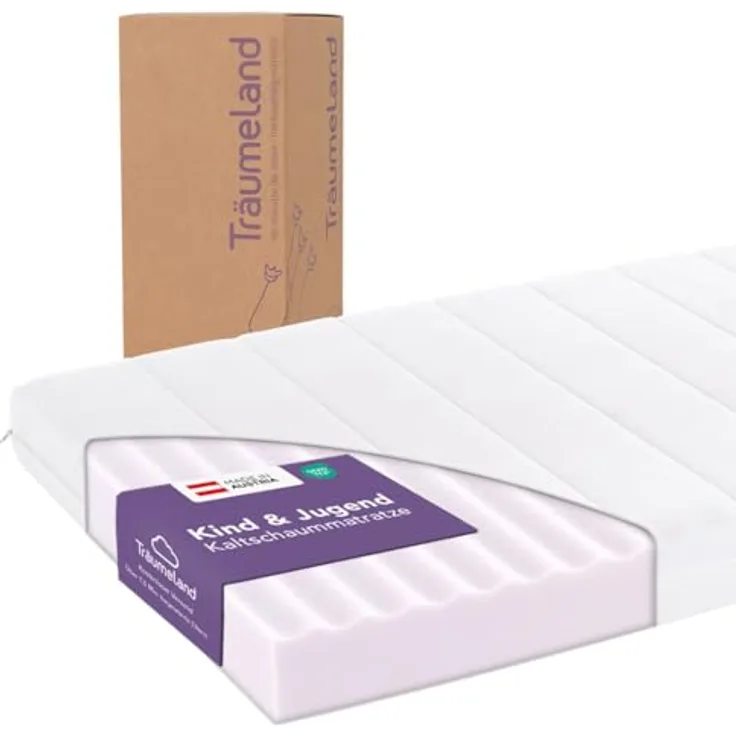 Träumeland - Matratze für Kinder & Jugendliche 90x200 cm | Duo Sleep Basic - Optimale Härtegrad - Oeko-TEX Zertifiziert & hygienisch Dank waschbarem Bezug (90 x 200 x 12)
