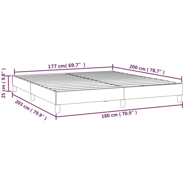 vidaXL Polsterbett, Stoff, 25,0 cm, Creme, 180x200 cm, mit Lattenrost, Natur – Bild 8