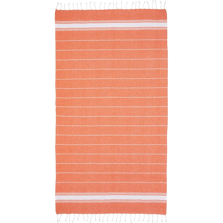 Pareo Futa Strandtuch 90x170 cm – Hamamtuch mit Fransen Orange