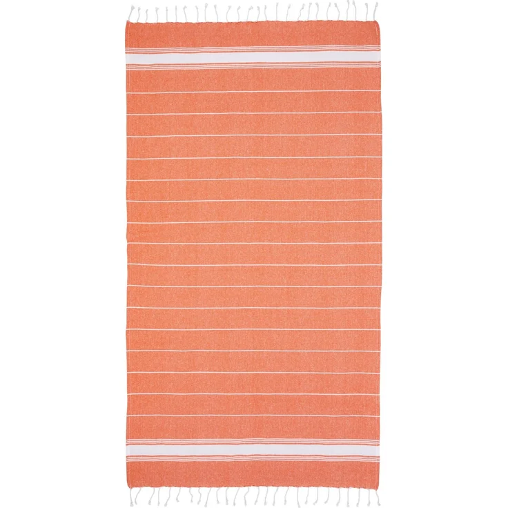 Pareo Futa Strandtuch 90x170 cm – Hamamtuch mit Fransen Orange