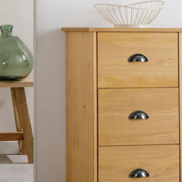 IDIMEX Kommode VENETA, Kommode aus Kiefernholz mit Muschelgriffen gebeizt & gewachst – Bild 6