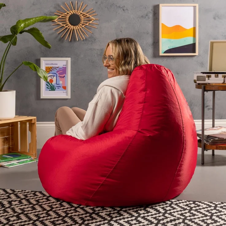 Bean Bag Bazaar Gaming Sitzsack „Recliner“, Gamer Sitzsack für Erwachsene und Kinder, Indoor Outdoor Sitzsack Sessel Gaming mit Füllung (Sitzsack, Rot) – Bild 4