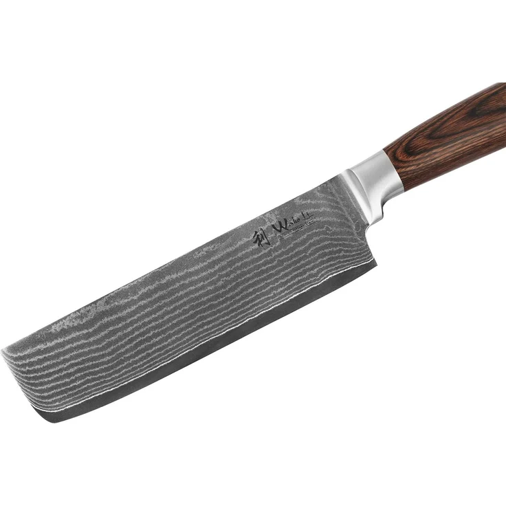 Wakoli Asiamesser EDIB Nakirimesser I Kochmesser Küchenmesser I 17,5 cm Klinge, VG10 Kern, 67 Lagen Damaststahl, Pakkaholzgriff, inkl. Geschenkbox – Bild 2