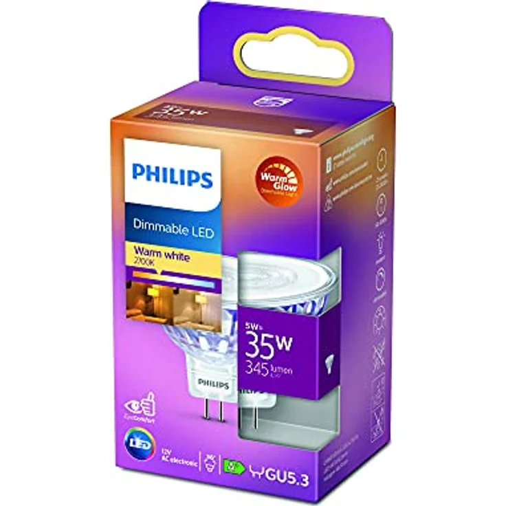 Philips GU5.3 LED Reflektorlampe, dimmbar, 5W / 35W, Warm Glow, 345 lm, EEK: G – Bild 5