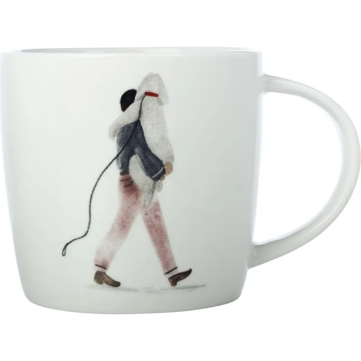 Maxwell & Williams DX1070 Becher 400 ml BEST FURRY FRIENDS Walking the Dog, Porzellan, in Geschenkbox