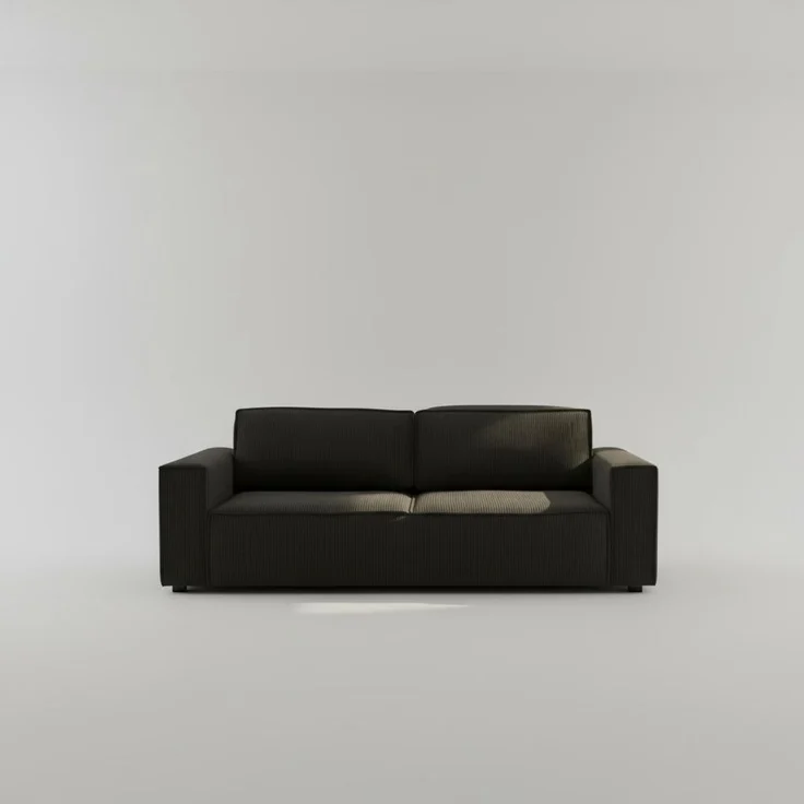 Wohnero24 Schlafsofa HIRA 240x102 cm – Premium Cord Sofa Schwarz mit Schlaffunktion 191x152 cm & Bettkasten – Bild 4
