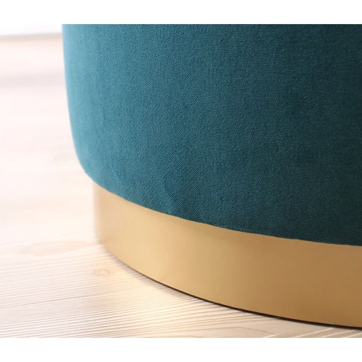 Hanah Home 'Dover - Petrol Green' Pouffe, Petrolgrün, 45 x 50 x 45 cm – Bild 5