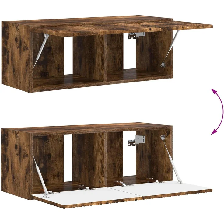 vidaXL TV-Schrankset 4 pcs Geräucherte Eiche Holzwerkstoff 3409164 – Bild 11