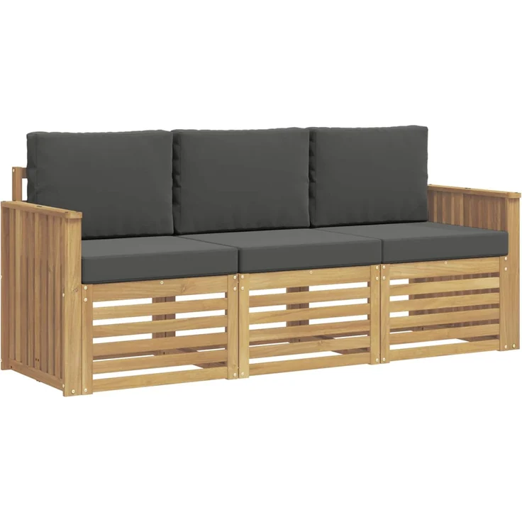 vidaXL Outdoor-Sofagarnitur 3 stk. 3-Sitzer Weiß und Anthrazit 3391312 – Bild 2