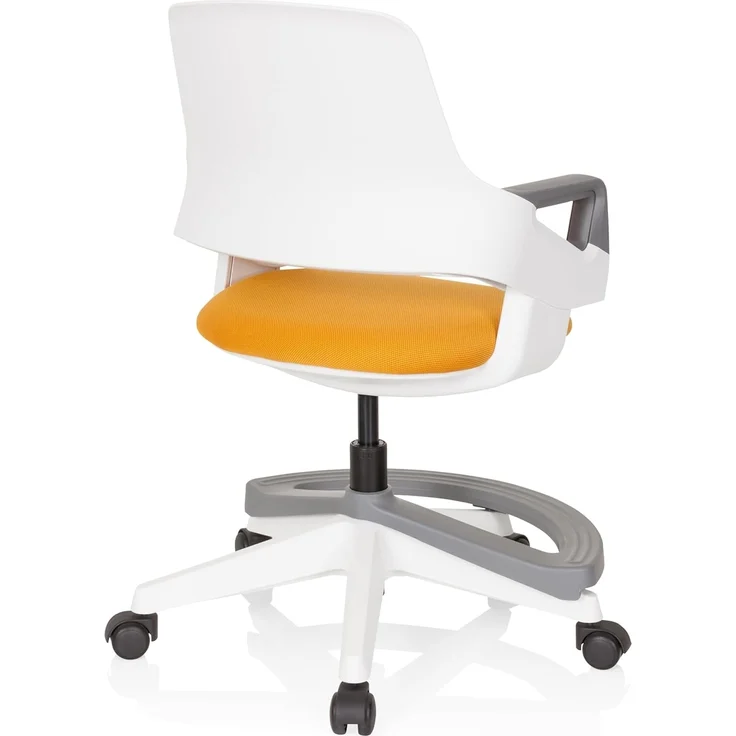 hjh OFFICE 640490 Kinder- und Jugendstuhl Kid Flex Stoff Orange mitwachsender Drehstuhl, Fußablage & Rückenlehne höhenverstellbar – Bild 5