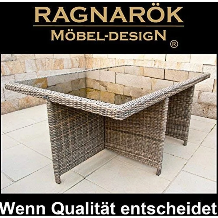 Ragnarök Möbel-Design Garten-Essgruppe Heimdall Esstisch Set 6+4, (Set, Polyrattan, Alu), Würfelsystem – Bild 5