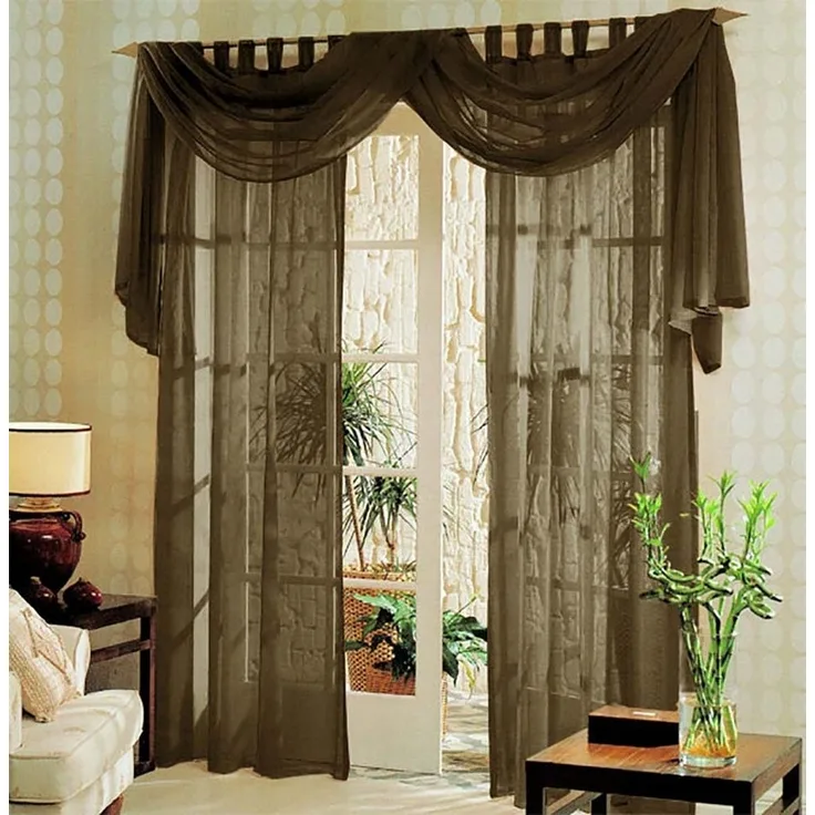 Gardinenbox Gardine, Schlaufen (3 St), transparent, Voile, Voile komplett Gardinen Set 3 teilig