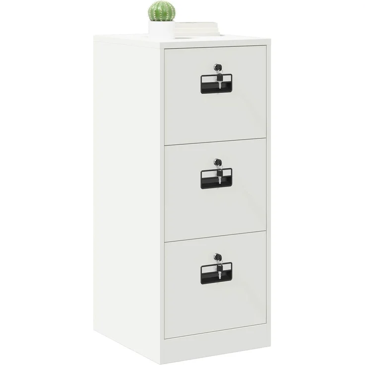 vidaXL Aktenschrank Weiß 44 x 50 x 106,5 cm Kaltgewalzter Stahl 891603 – Bild 3