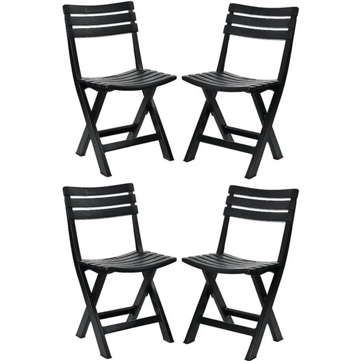 Progarden Klappstuhl Balkonstuhl Gartenstuhl Campingstuhl Stuhl 78x44x42cm Anthrazit (Set, 4 St), UV-Beständig, Robust, Wetterfest, Made in Italy, Hochwertig – Bild 3