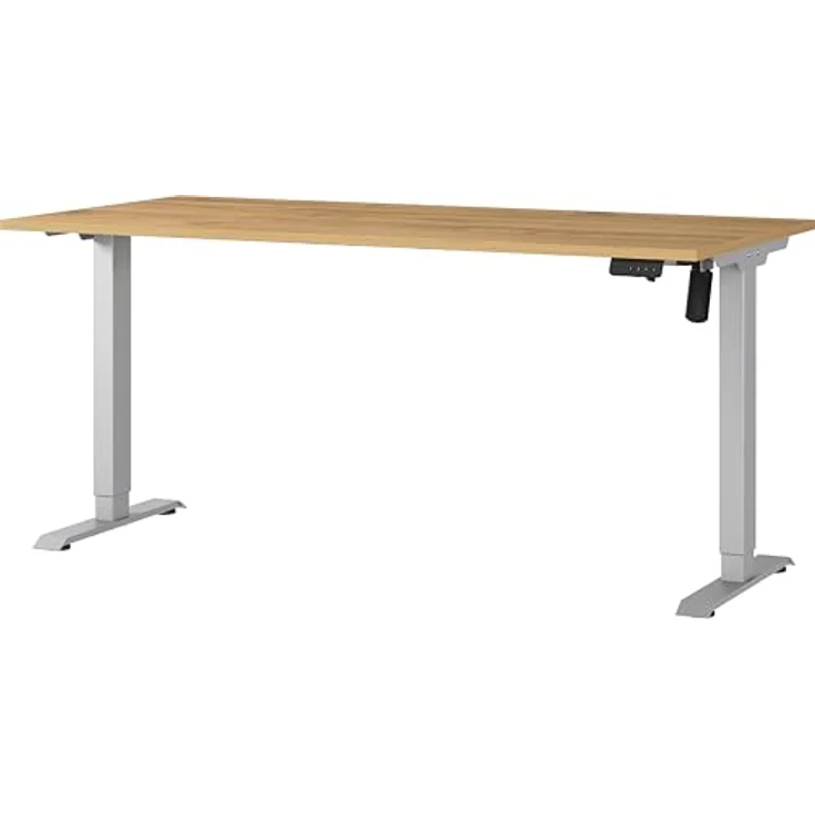 Germania Schreibtisch 8024-638, in Grandson-Eiche-Nb./Silber, elektr. höhenverstellbar, 160 x 119 x 80 cm (BxHxT) – Bild 2